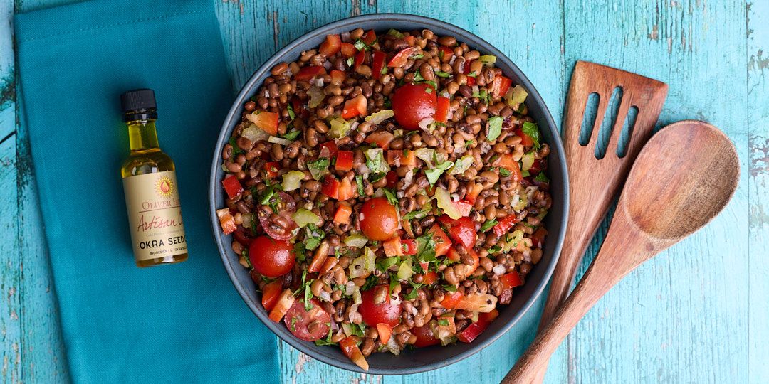 SOUTHERN SEA ISLAND RED PEA SALAD WITH OKRA OIL