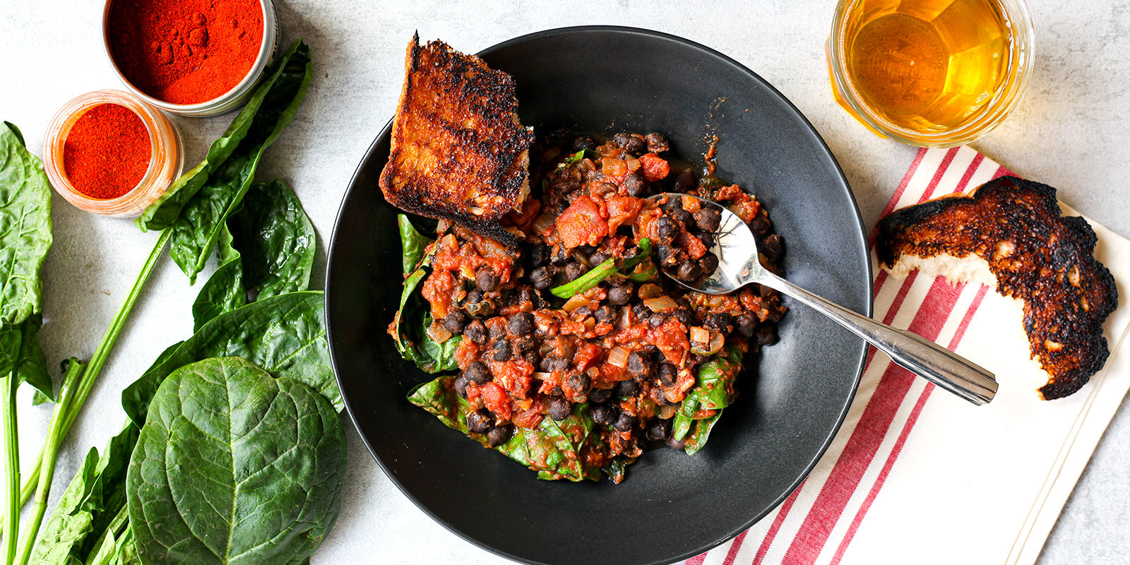 black chickpea stew