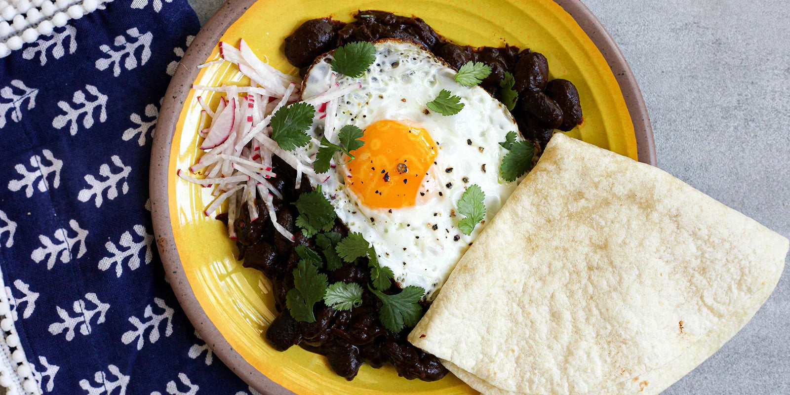 ayocote beans in mole sauce