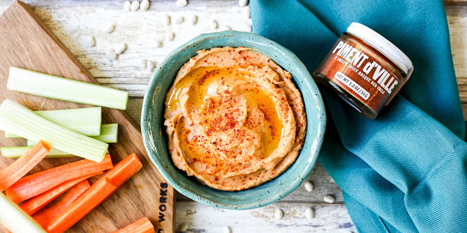 spicy tepary white bean hummus