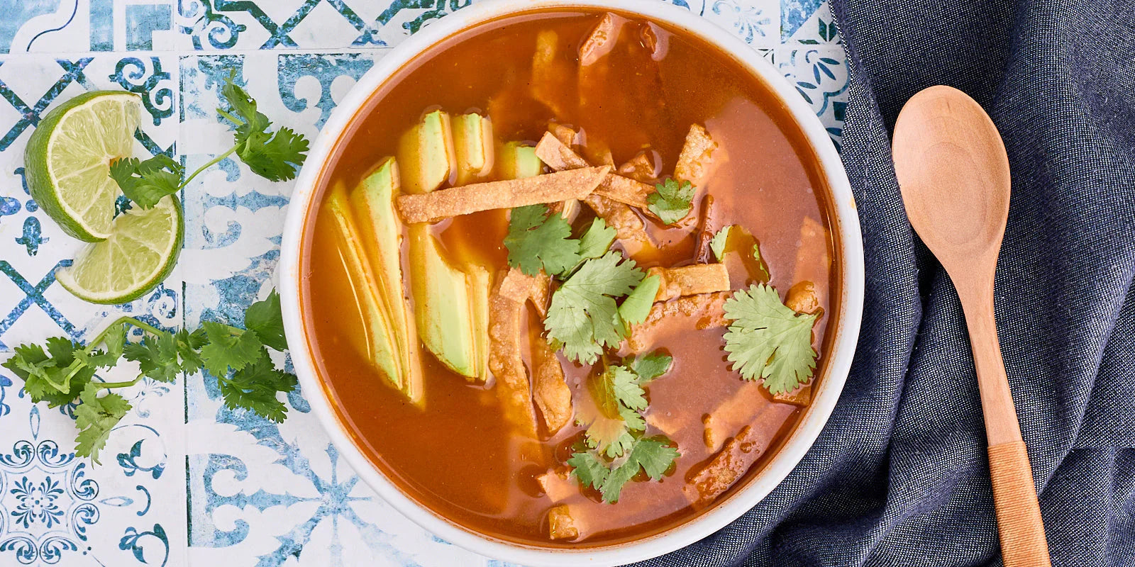 vegetarian tortilla soup with hominy