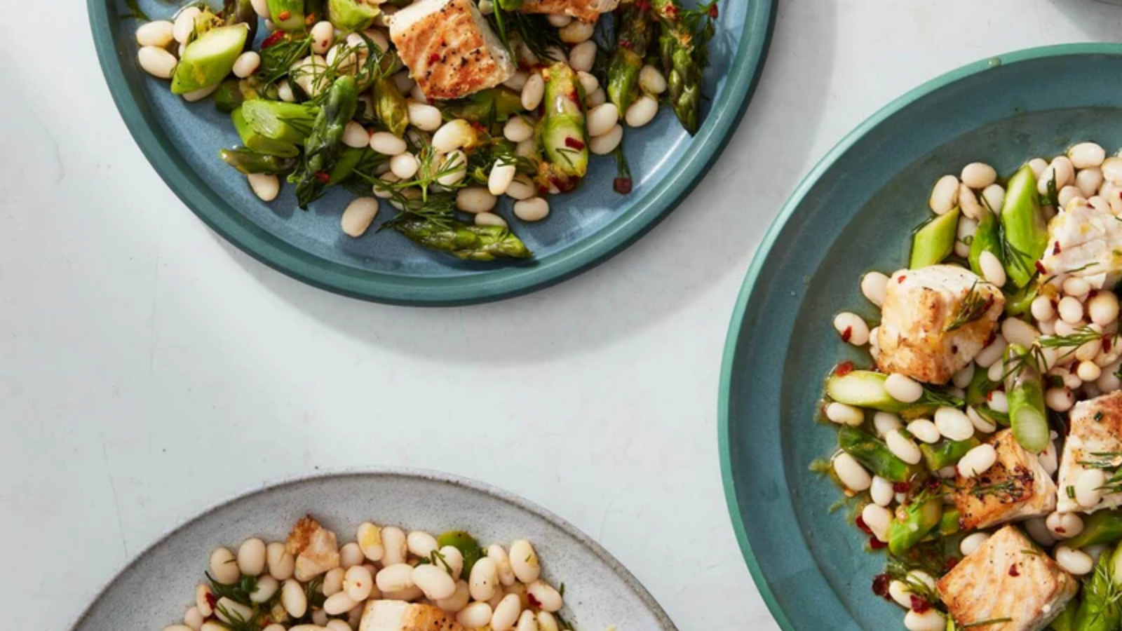 Ali Slagle's swordfish with asparagus & little beans