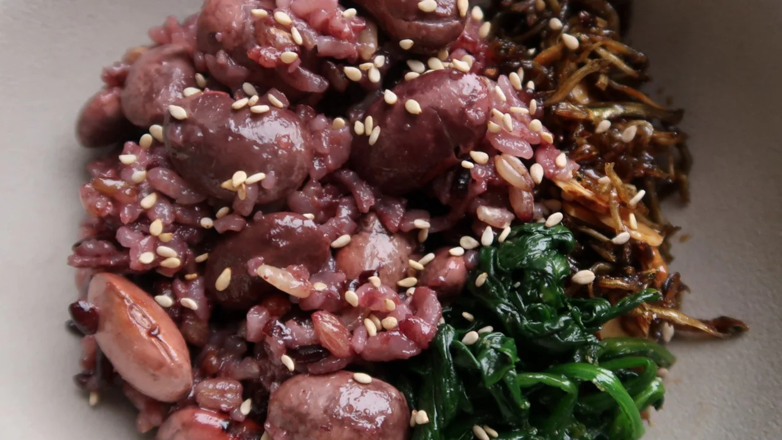 Kongbap (Korean rice and beans)