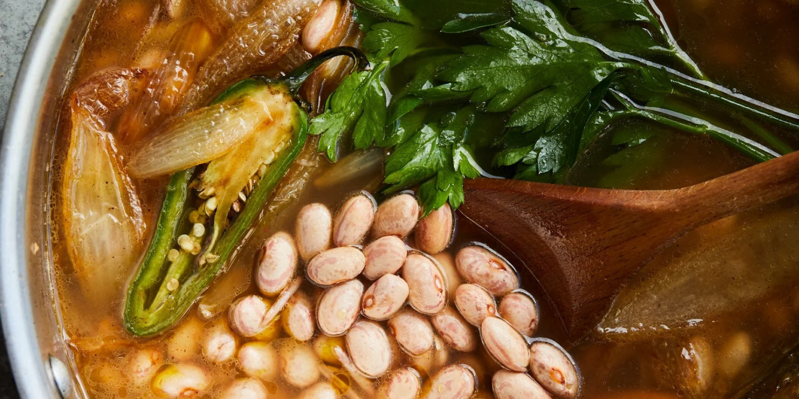 Alexis DeBoschnek's Spicy Brothy Bacony Beans