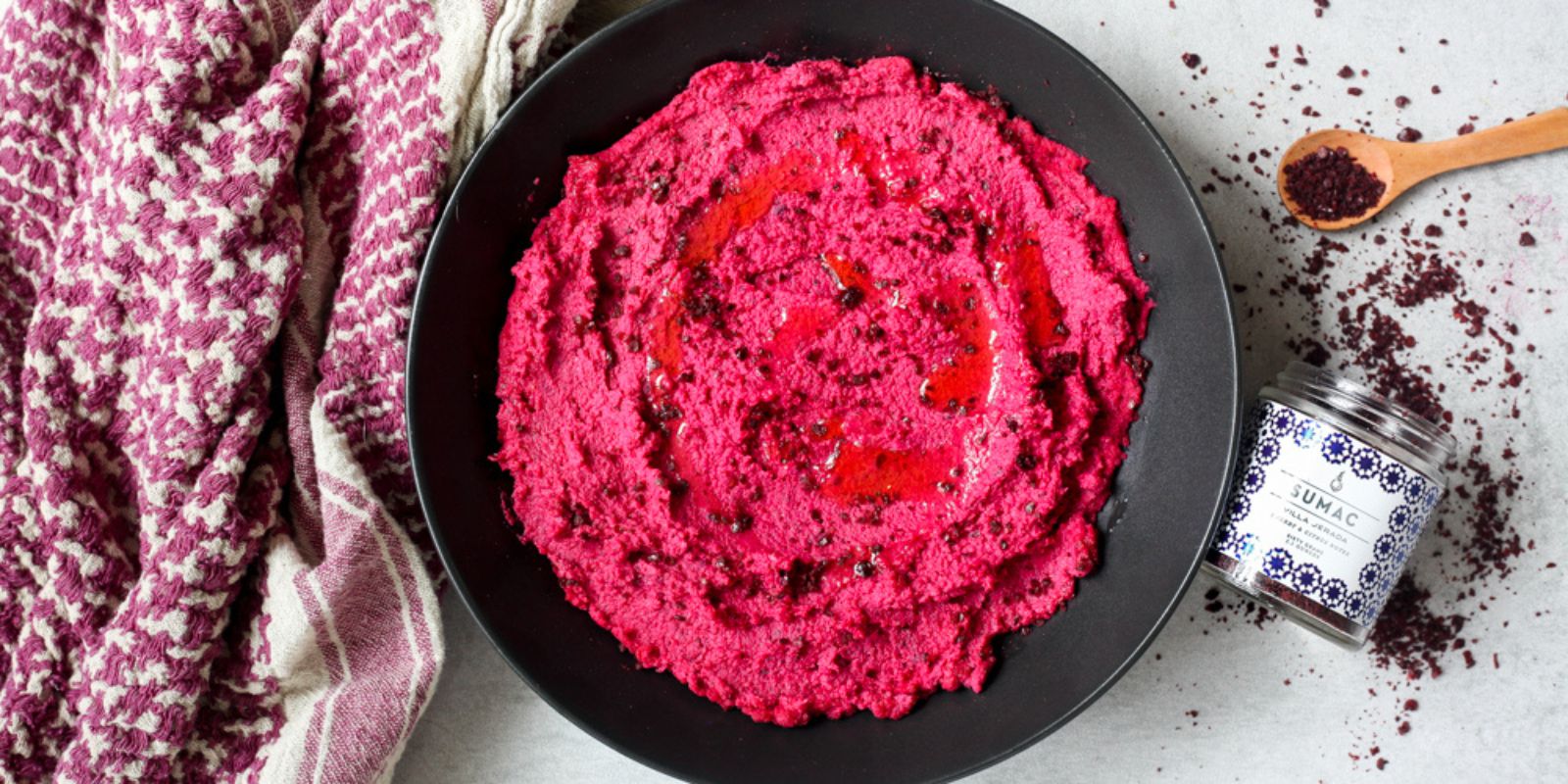 Roasted Beet Hummus With Sumac