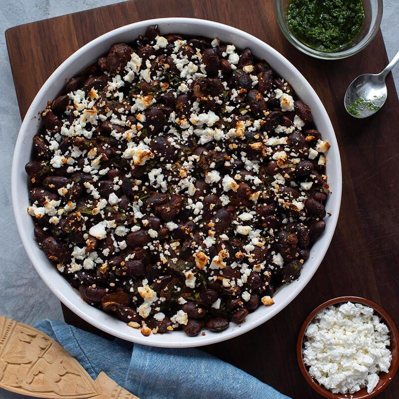 Chipotle baked beans with cilantro pesto recipe with Primary Beans Ayocote Morado beans