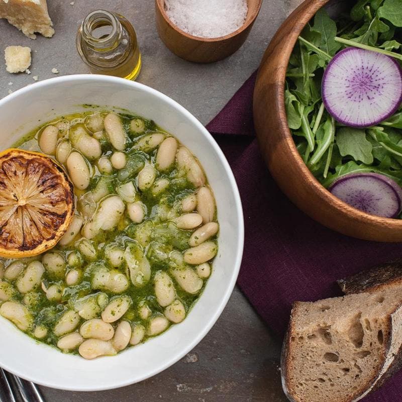 Creamy beans with herb oil with Primary Beans Cannellini beans