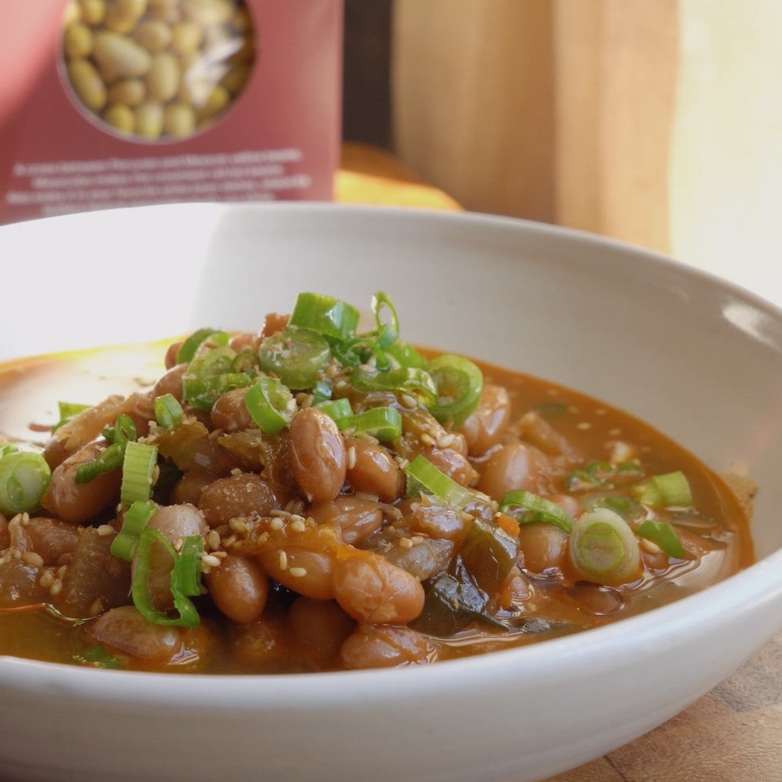 Spicy kimchi stew with Primary Beans Mayocoba beans