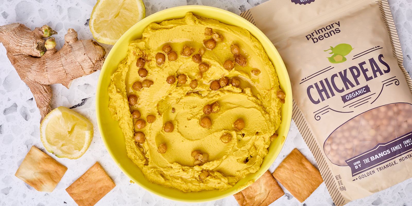 Turmeric Ginger Golden Hummus