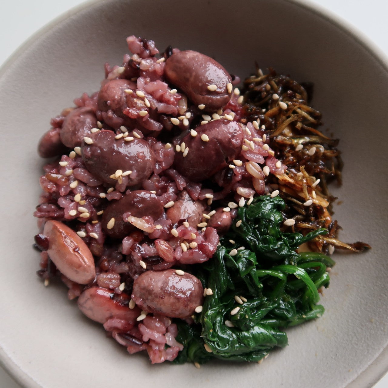 Kongbap (Korean rice and beans)