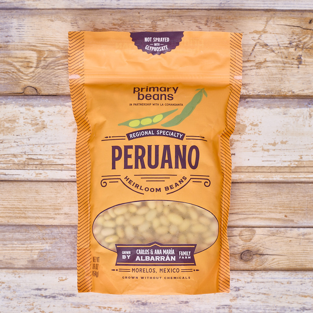 peruano heirloom beans package