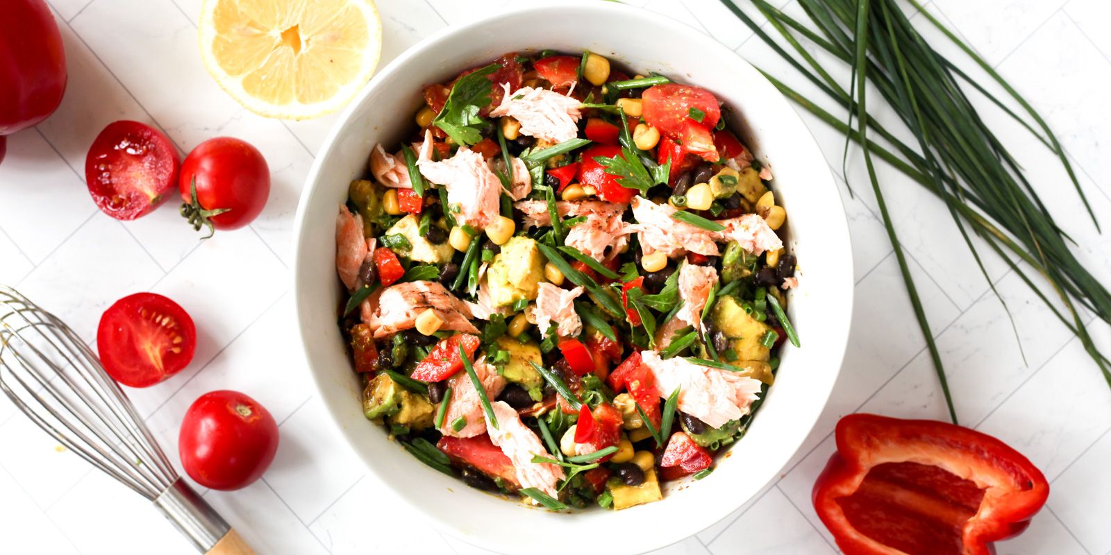 BLACK BEAN AND SMOKED SALMON SALAD
