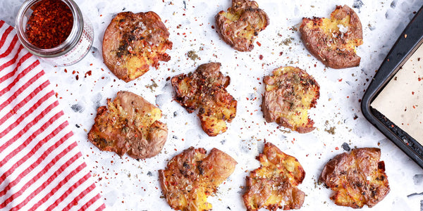 Za'atar and Aleppo Crispy Smashed Potatoes