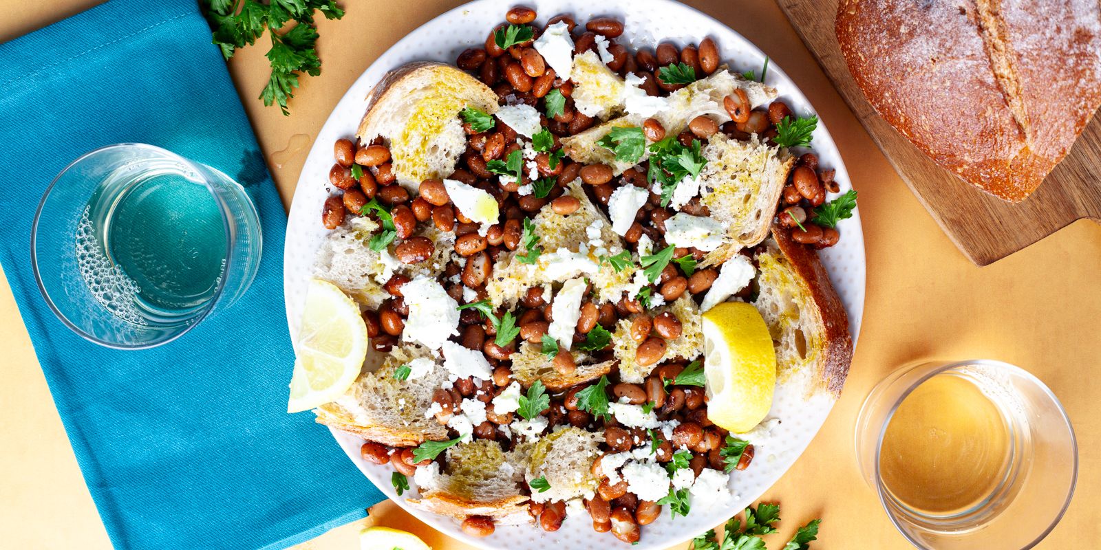 LEMONY OLD INDIAN WOMAN BEANS WITH GOAT CHEESE
