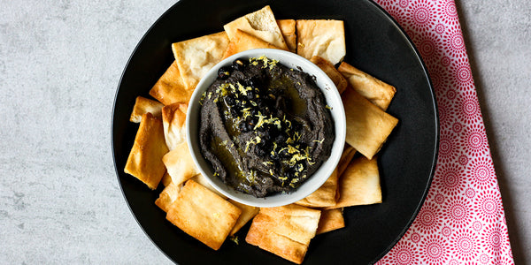 Hummus Noir with Black Garbanzo Beans