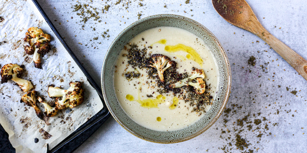 Creamy Roast Cauliflower and Flageolet Soup With Za'atar