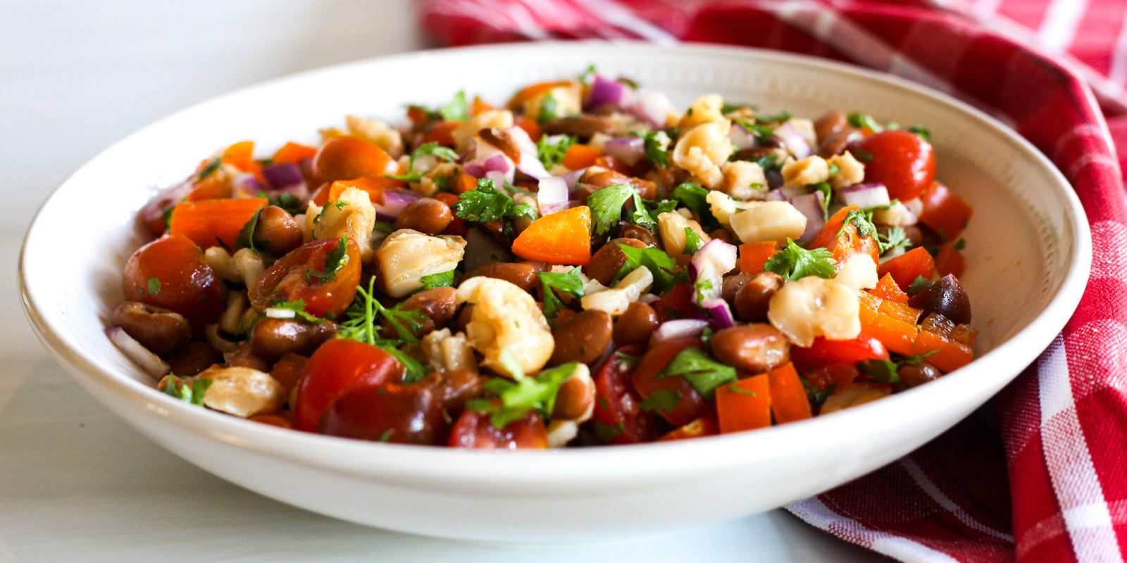 hominy and heirloom bean salad