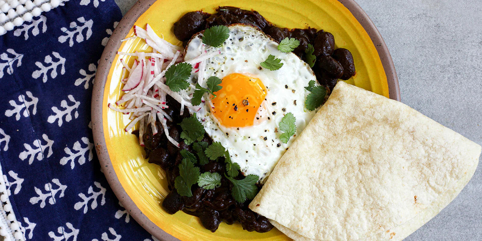 ayocote beans in mole sauce