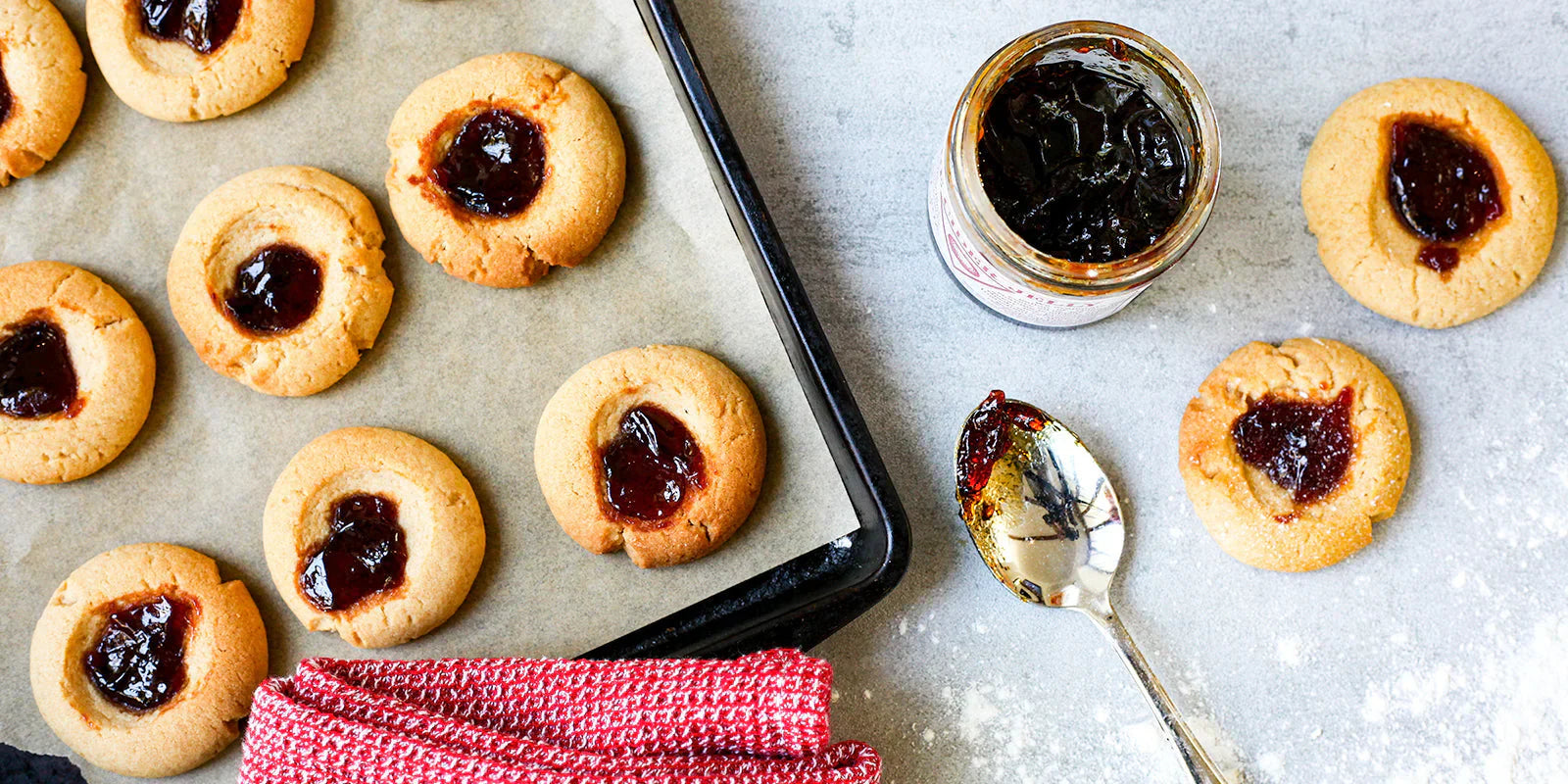 ancient grain thumbprint cookies