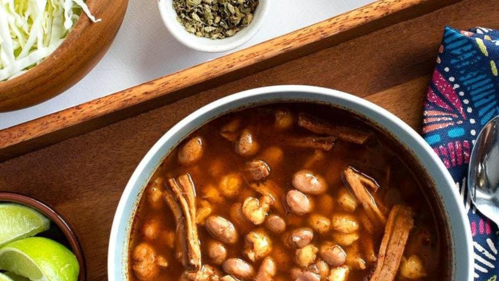Spicy pork pozole with beans