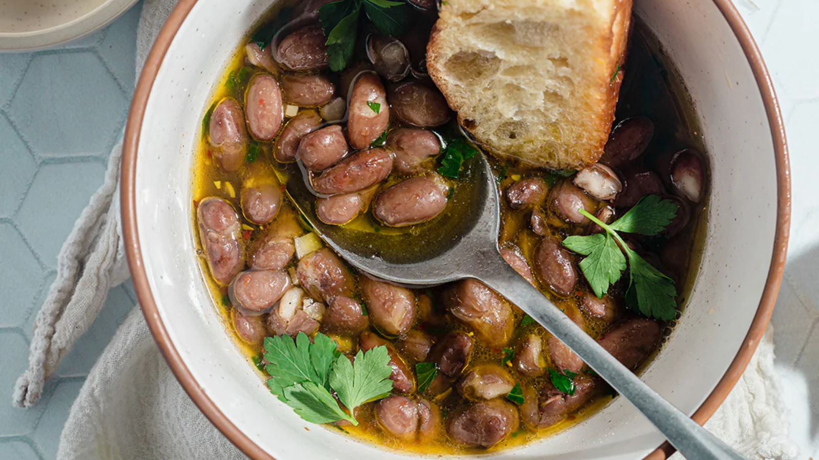 Italian-inspired brothy beans