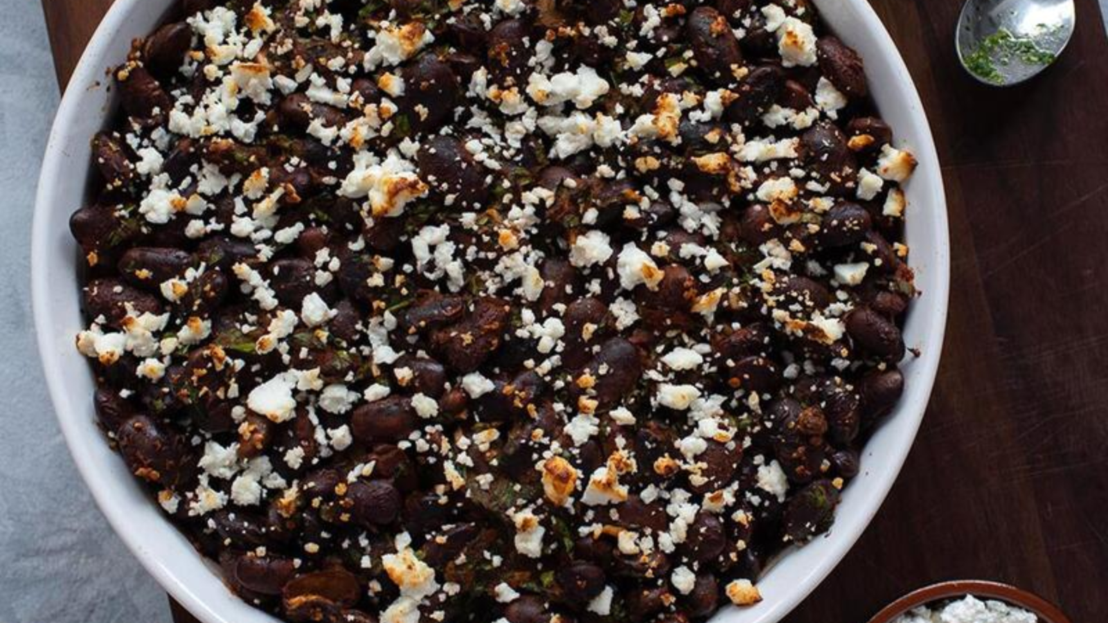 Chipotle baked beans with cilantro pesto 
