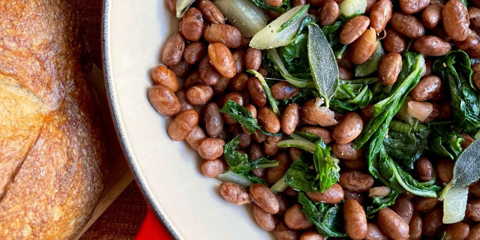 Brown Butter Sage Cranberry Beans With Chard