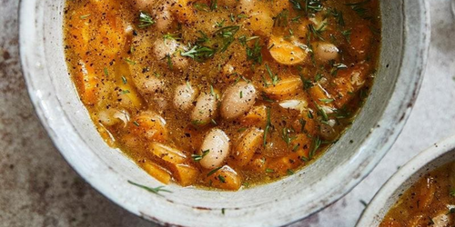 Carrot-Bean Soup With Miso And Dill