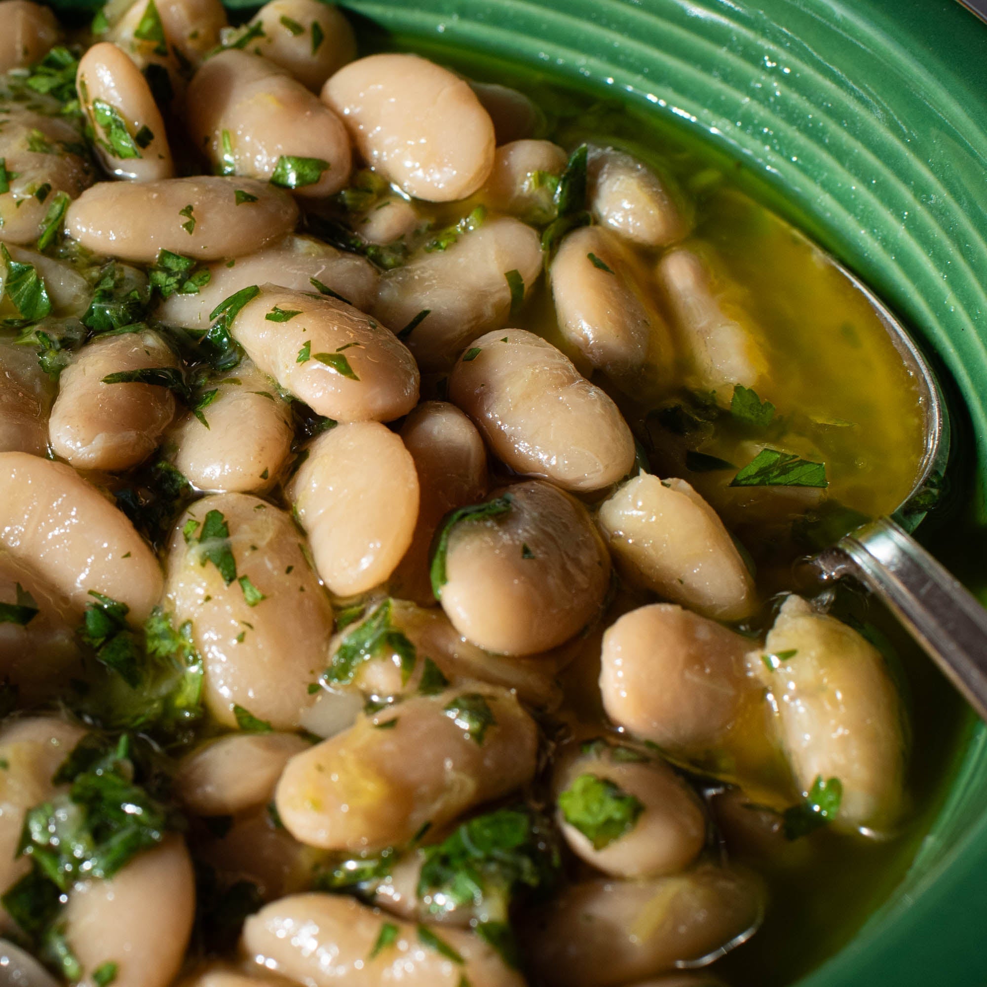 Beans with Italian-style salsa verde