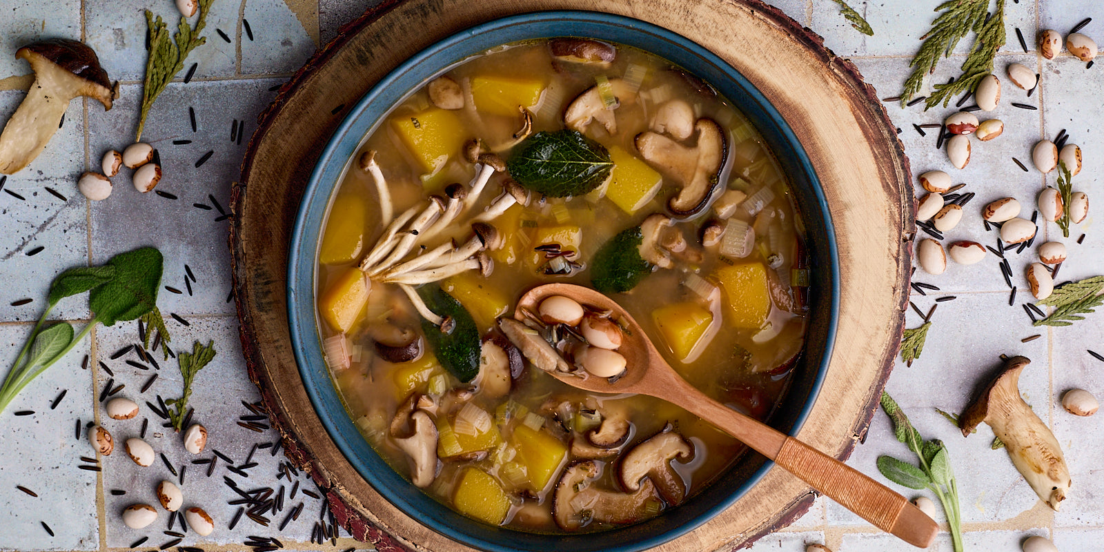 Hidasta Shield Bean and Wild Rice Soup