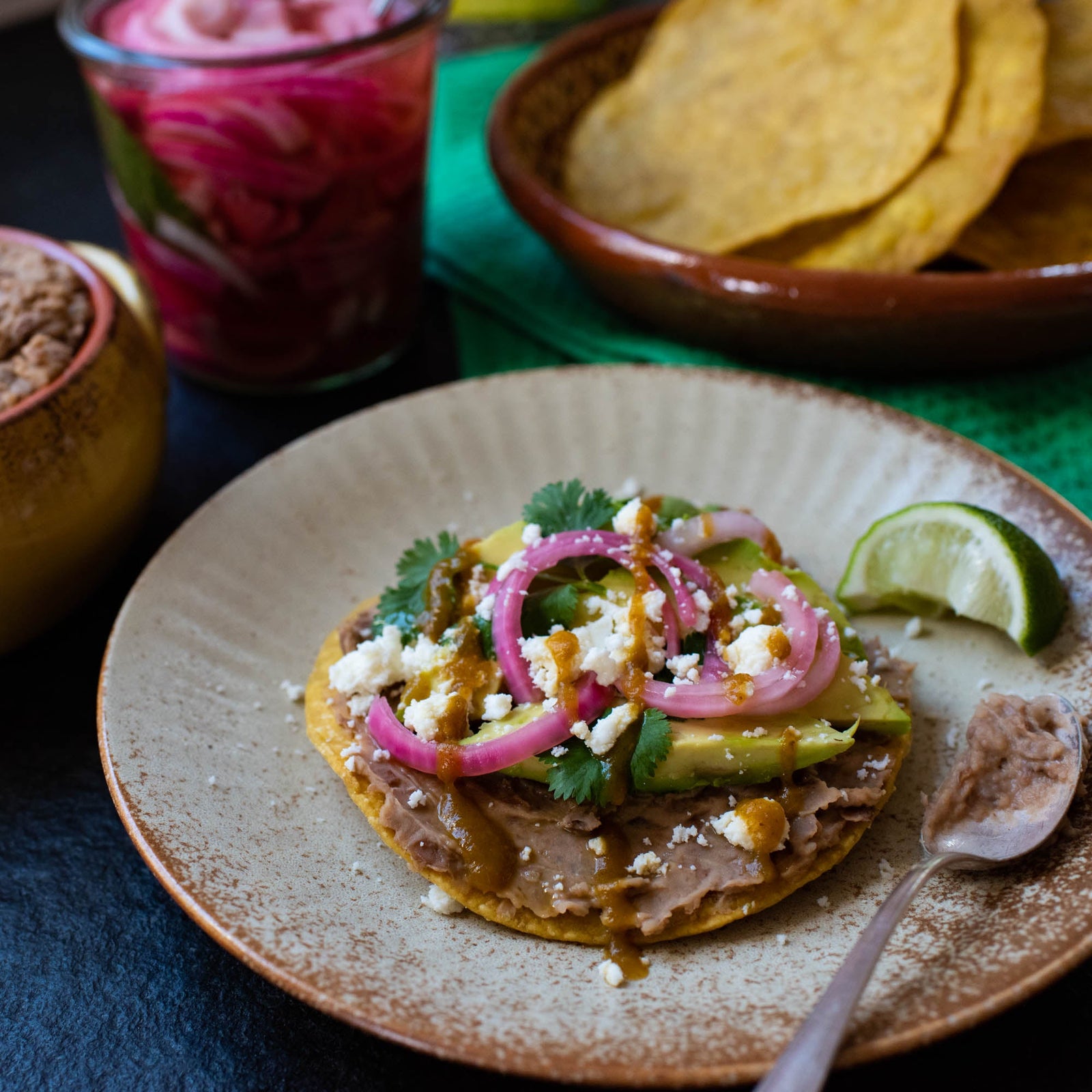 Easy weeknight bean tostadas