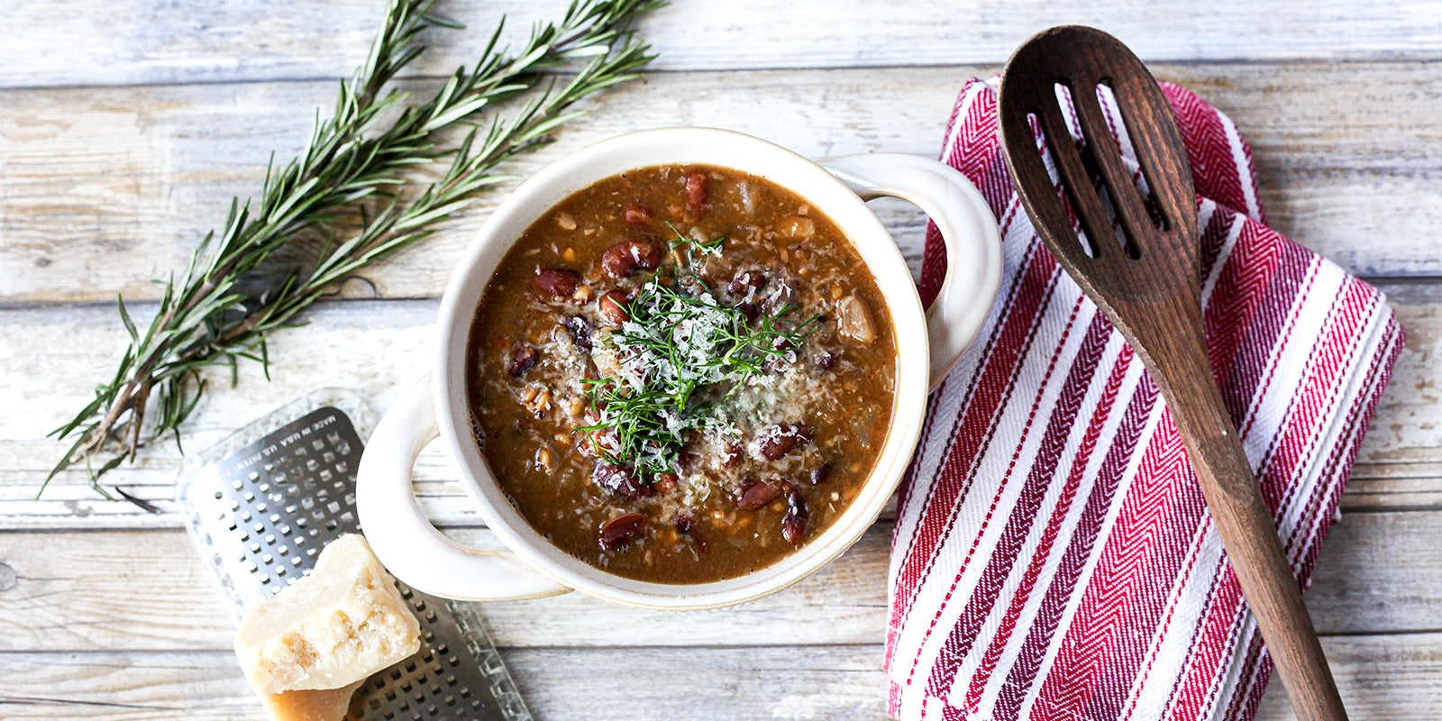 Pressure Cooker Heirloom Bean and Parmesan Soup