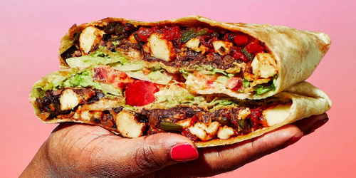 Spicy Paneer and Black Bean Crunchwrap with Chaparro Beans