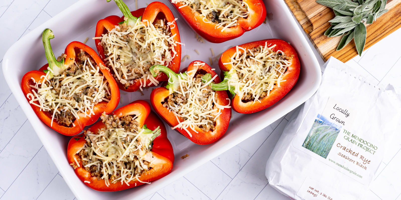 vegan savory sage stuffed peppers recipe