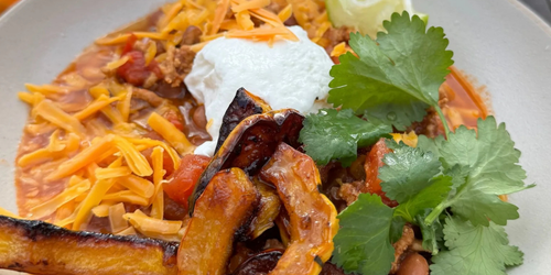 Turkey & Bean Chili with Delicata Squash