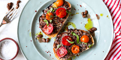 Brown Tepary Bean Toast With Cherry Tomatoes