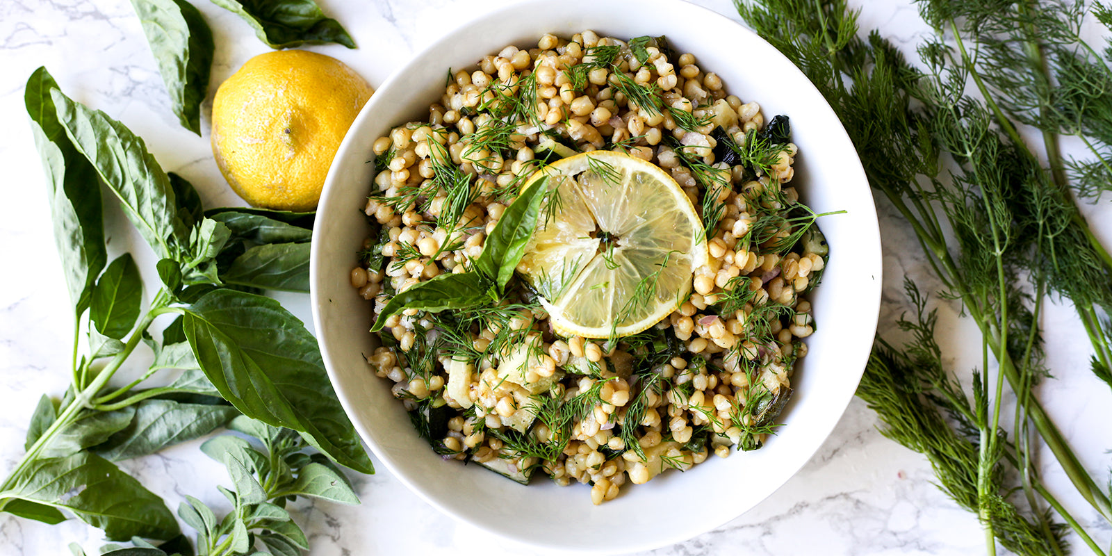 summer wheat berry salad with lemon and herbs