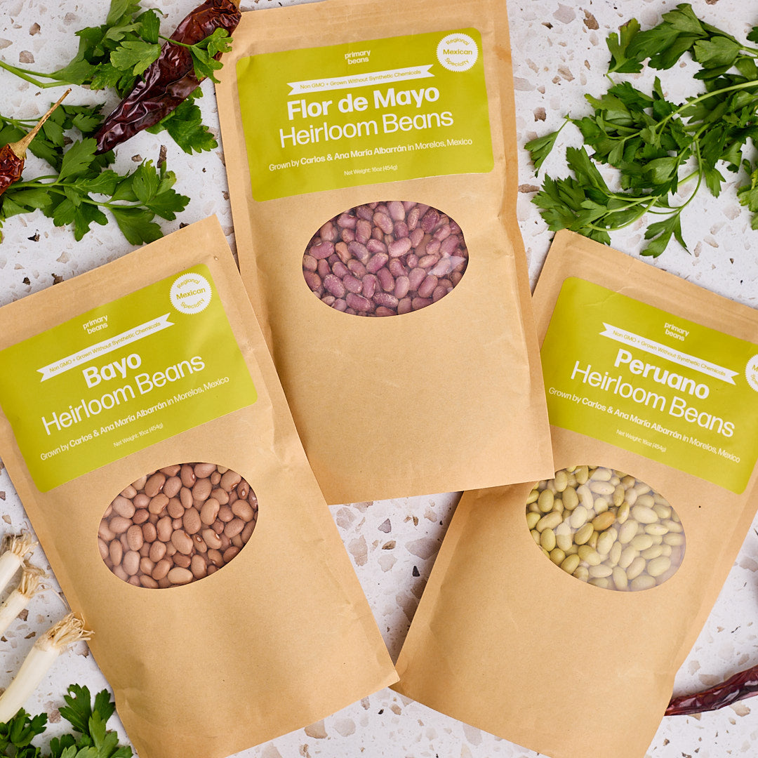 3 packages of heirloom beans that are not a pinto