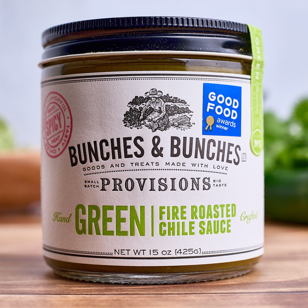 bunches and bunches green fire roasted chili sauce